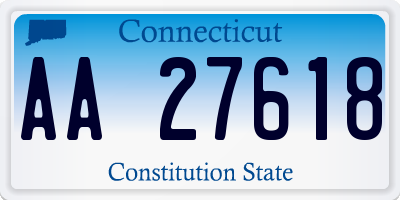 CT license plate AA27618