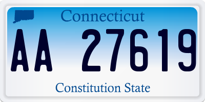 CT license plate AA27619