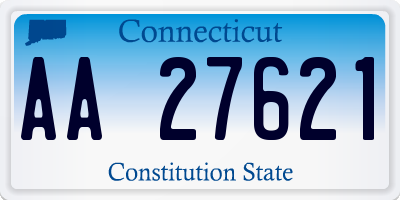 CT license plate AA27621