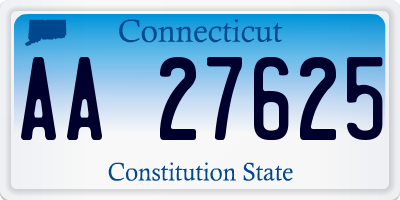 CT license plate AA27625