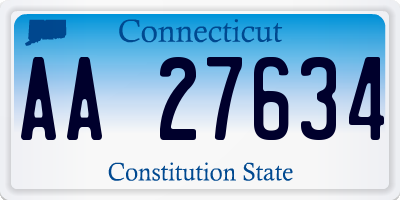 CT license plate AA27634