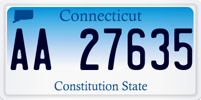 CT license plate AA27635