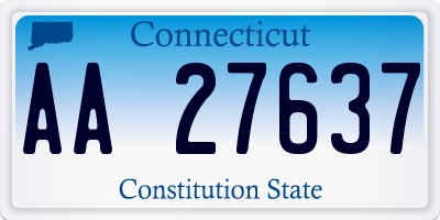 CT license plate AA27637