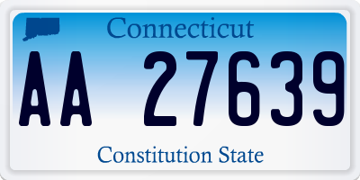 CT license plate AA27639