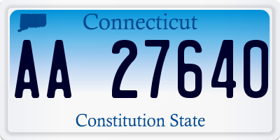 CT license plate AA27640