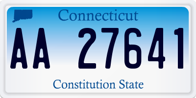 CT license plate AA27641