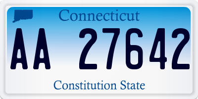 CT license plate AA27642