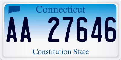 CT license plate AA27646