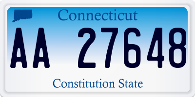 CT license plate AA27648