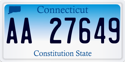 CT license plate AA27649