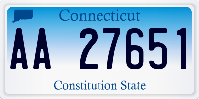 CT license plate AA27651