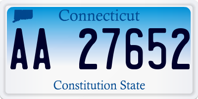 CT license plate AA27652