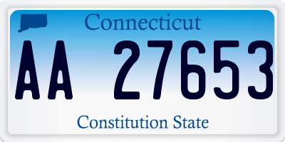 CT license plate AA27653