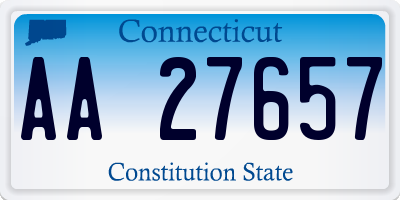 CT license plate AA27657