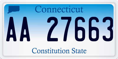 CT license plate AA27663