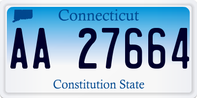 CT license plate AA27664