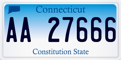 CT license plate AA27666