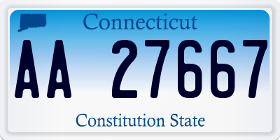 CT license plate AA27667