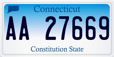 CT license plate AA27669