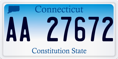 CT license plate AA27672