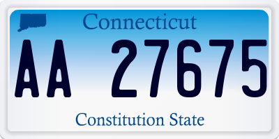 CT license plate AA27675