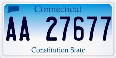 CT license plate AA27677