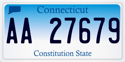 CT license plate AA27679