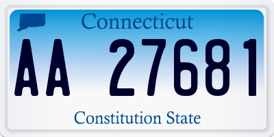 CT license plate AA27681