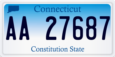 CT license plate AA27687