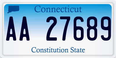 CT license plate AA27689