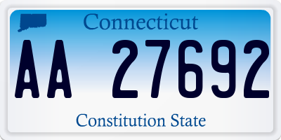 CT license plate AA27692