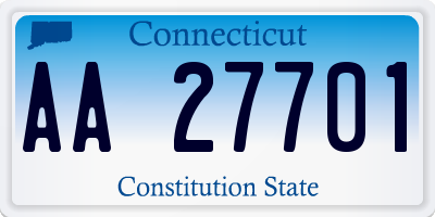 CT license plate AA27701