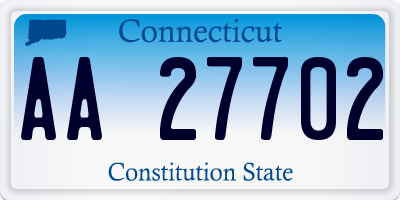 CT license plate AA27702