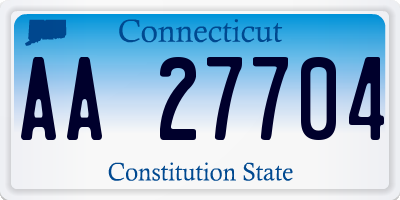 CT license plate AA27704