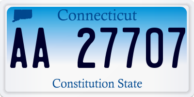 CT license plate AA27707