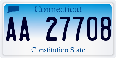 CT license plate AA27708