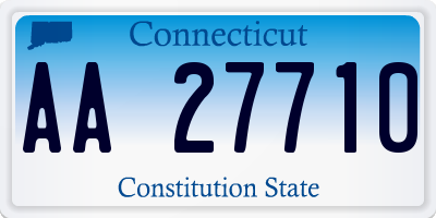 CT license plate AA27710