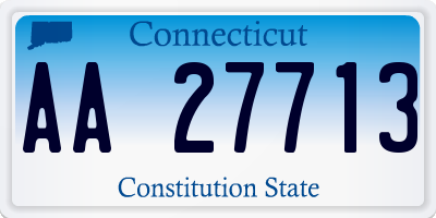 CT license plate AA27713