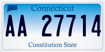 CT license plate AA27714