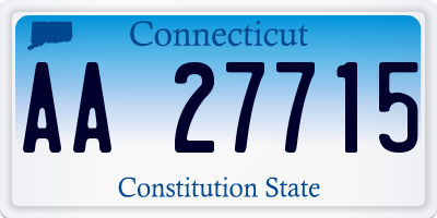 CT license plate AA27715