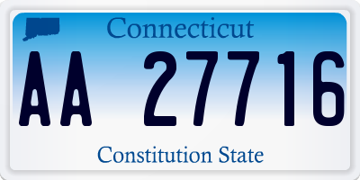 CT license plate AA27716