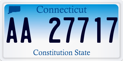 CT license plate AA27717