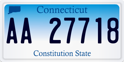 CT license plate AA27718