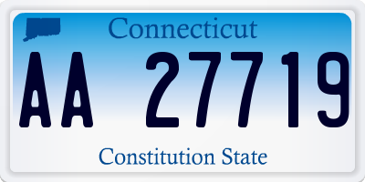 CT license plate AA27719