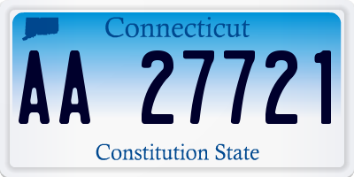 CT license plate AA27721