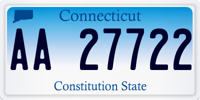 CT license plate AA27722