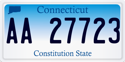 CT license plate AA27723