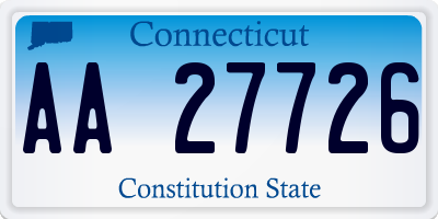 CT license plate AA27726