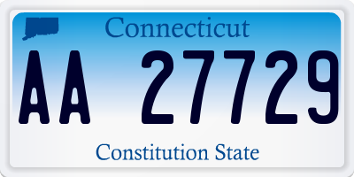 CT license plate AA27729