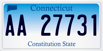 CT license plate AA27731